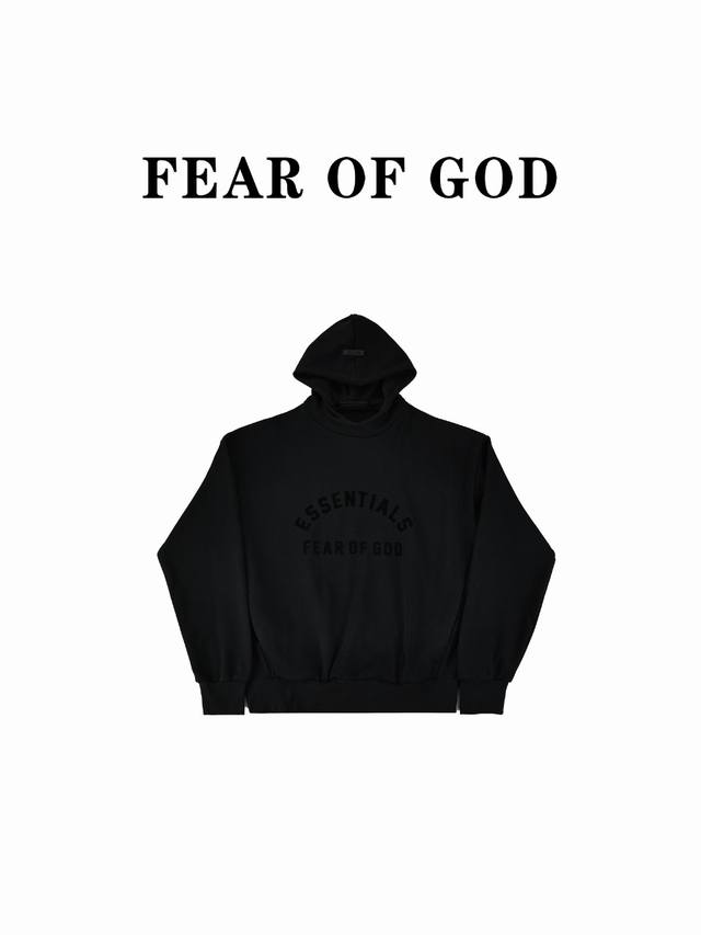 Fog Fear Of God第九季新款essentials Balck Collection胶囊圆领高领套头帽衫连帽卫衣 420克双纱面料，你说重磅吗？成衣克