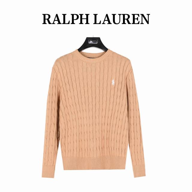 Ralph Lauren 拉夫劳伦 24Fw 重磅绞花粗针混纺圆领毛衣 女款 胸口高密度百灵达万针刺绣，吊牌辅料全部还原原版。 面料采用进口纯棉纱线混纺羊毛，上