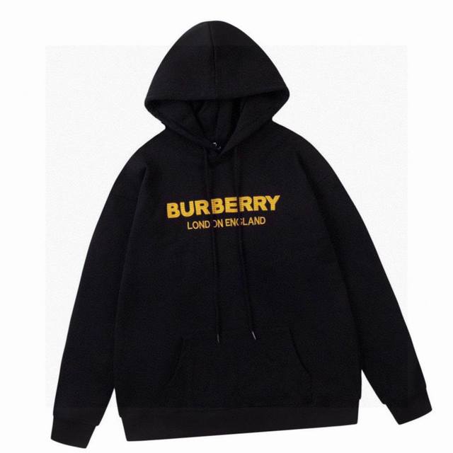 巴宝莉 Burberry 秋冬新款，字母logo刺绣连帽卫衣，独家定制赛络紧密纺纺纱精棉鱼鳞双卫衣450G面料！手感柔软！时尚又百搭，品质看得见，男女同款！ C