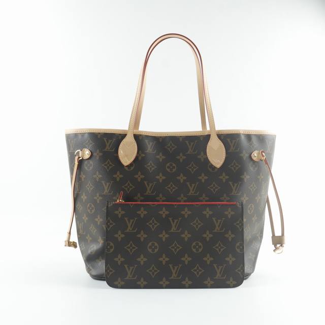 Louis Vuitton Lv Neverfull 中号单肩包挎包 #原单版本 帆布涂层，皮革饰边，条纹织物内衬，金属件，钩扣开合，拉链内贴袋，双手柄。#全套