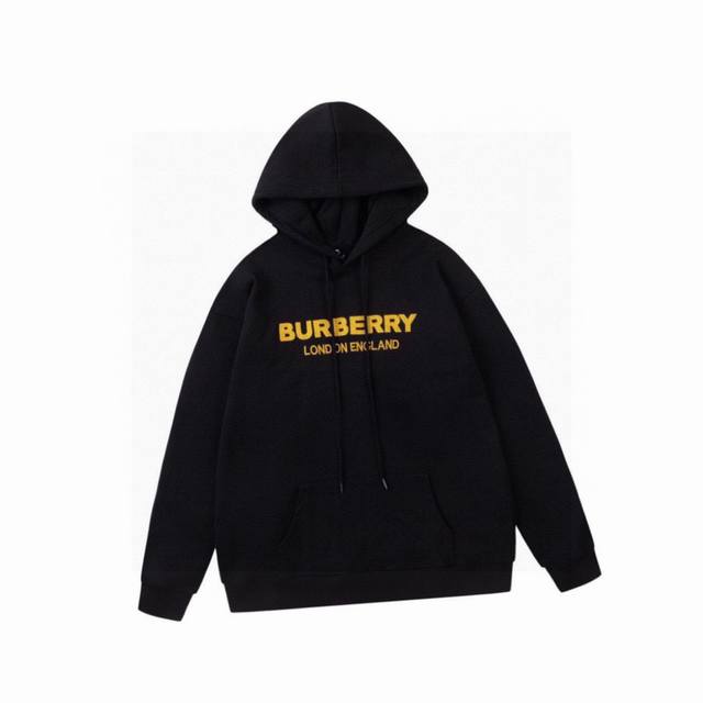 巴宝莉 Burberry 秋冬新款，字母logo刺绣连帽卫衣，独家定制赛络紧密纺纺纱精棉鱼鳞双卫衣450G面料！手感柔软！时尚又百搭，品质看得见，男女同款！ C