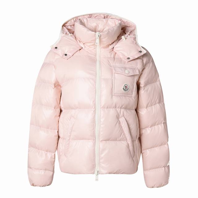 Moncler 蒙口 24Ss 女款andro可拆连帽短款亮面羽绒服 超级减龄版型和冰淇淋奶油配色 短款版型下摆松紧设计 防风效果的同时比起a字斗篷版更大方端庄