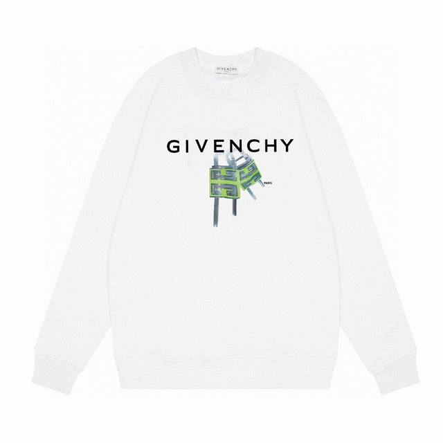 Givenchy 纪梵希新款锁头字母圆领卫衣！简单的设计看起来特别大方！版型剪裁特别有讲究！上身很洋气显瘦内搭外穿都看高密针织圆领设计，平整简约！亲肤透爽！高克