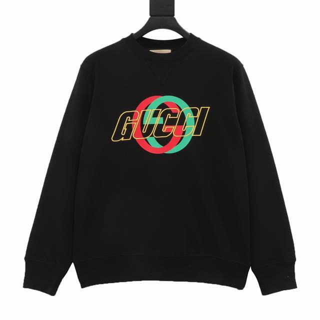 古驰gucci经典款 环形双g印花字体刺绣卫衣 Size:S-Xl