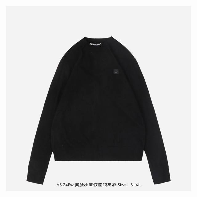 Acne Studios 24Fw 笑脸小章仔圆领毛衣 毛纱采用26支百分百巴素兰羊毛，整体以偏素高级感为卖点，按照原版纱线的成分品种纱支粗细去还原，横机采用德