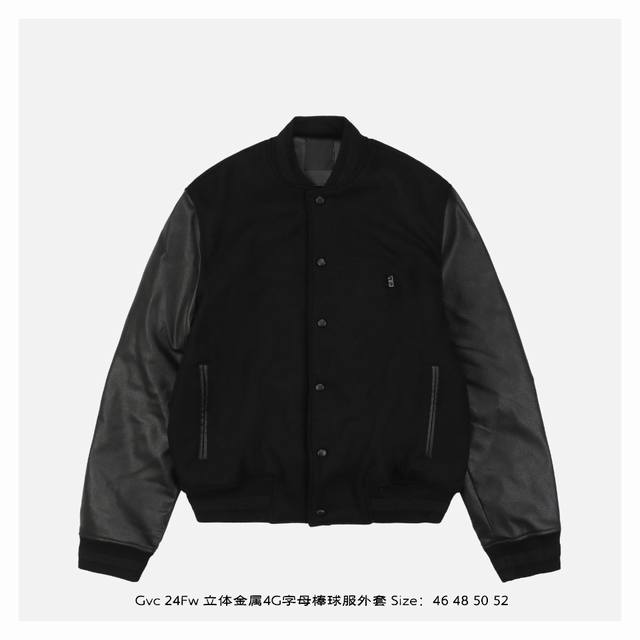 Givenchy纪梵希 24Fw 立体金属4G字母棒球服外套 定制羊绒混纺面料，4G Logo金属饰件点缀，粒面皮革衣袖，采用进口专机红外线定位，曲珠工艺，提花