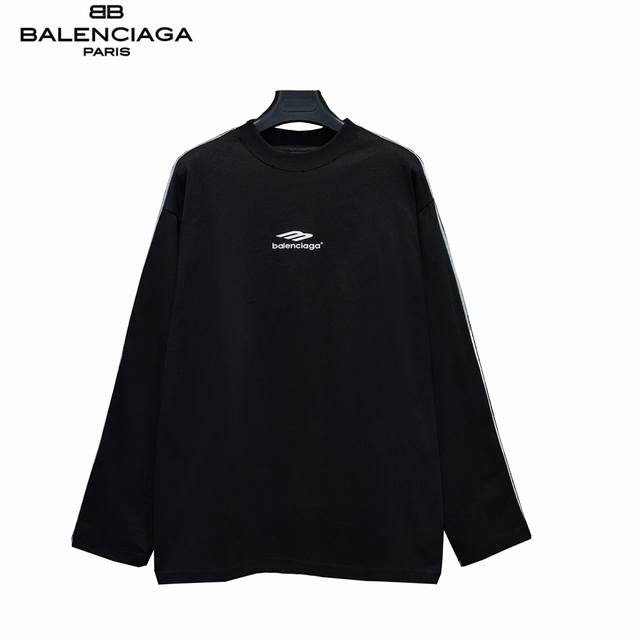 Balenciaga 巴黎世家 24Ss 插肩拼色圆领长袖卫衣 100%棉 采用订色订染毛圈纯棉26支，300G双股双纱，手感舒适 进口针织针梳棉进行制作，厚度