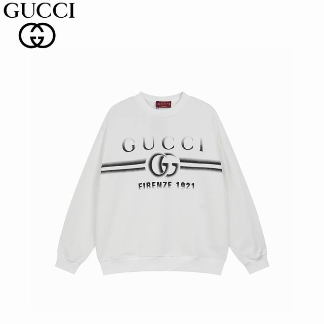 Gucci 古驰24Fw 黑漆印花套头圆领卫衣 轻奢主义 男女日常通勤穿搭必备单品 正确版本 欢迎对比 详细特征 采用420克纯棉双纱鱼鳞毛圈面料 面部无尘烧毛