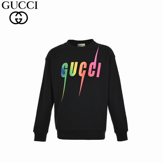 Gucci 古驰 24Fw 渐变闪电字母logo圆领卫衣 秋冬新款渐变闪电字母logo圆领卫衣，简约又不失风格的复古，原版定制高克重双股面料制作，面料手感扎实，