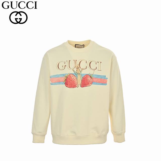 Gucci 古驰 24Fw 趣味卡通印花圆领卫衣 420克重纯棉面料毛圈底定制32支2*2螺纹 成衣两遍水洗处理 面料舒适亲肤无异感 定制定染面料 纺织密度高