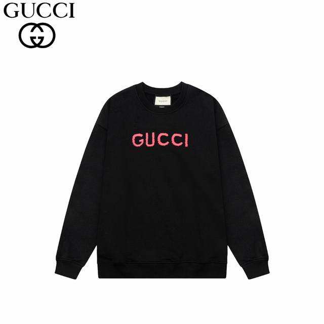 Gucci 古驰 粉红字母logo刺绣圆领卫衣 原版面料 官方同款 400克 同缸染面料 手感非常舒服 超级百搭好看 个性复古气质 男女都非常合适 吊牌 领标