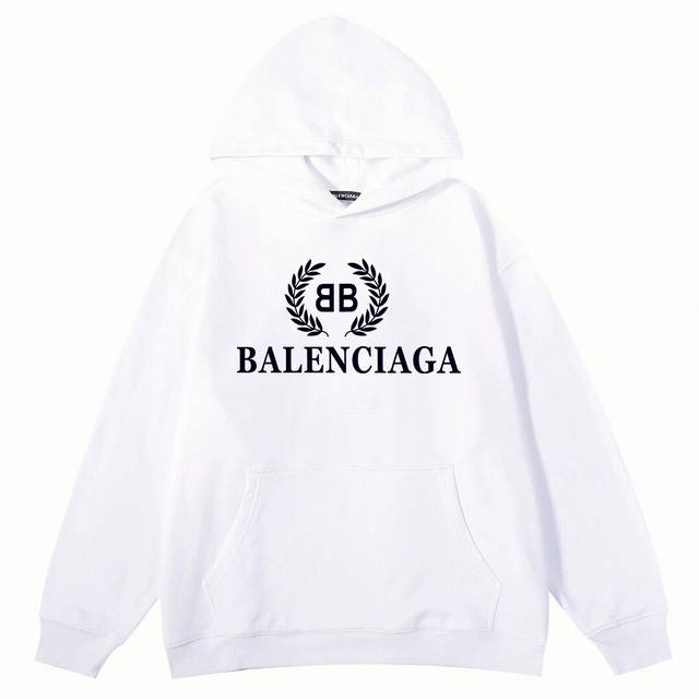 Balenciaga 巴黎世家麦穗印花连帽卫衣，高克重面料超级舒适！ 元素碰撞！让整款气质升提一个档次！时尚而平不庸！低调百搭又具有品牌特色的代表性单品！在日常