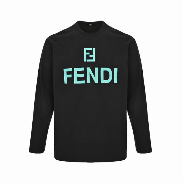 Fendi 芬迪 24Fw 后背小熊印花logo长袖t恤 面料采用高克重300G重精梳棉，定制1:1螺纹，面料舒适亲肤无异感， 定染面料，纺织密度高，垂感佳，不