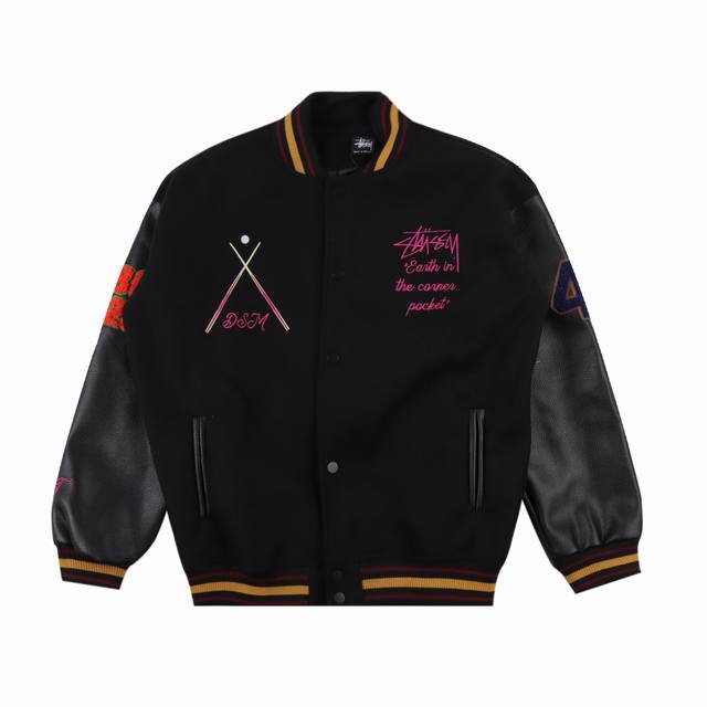 Stussy 40周年限定黑8毛巾绣情侣棒球服 近两年最火的vibe风 斯图西stussy 黑8植绒40周年限定系列地表最强单品之一 平台单品月销量破w！各平台