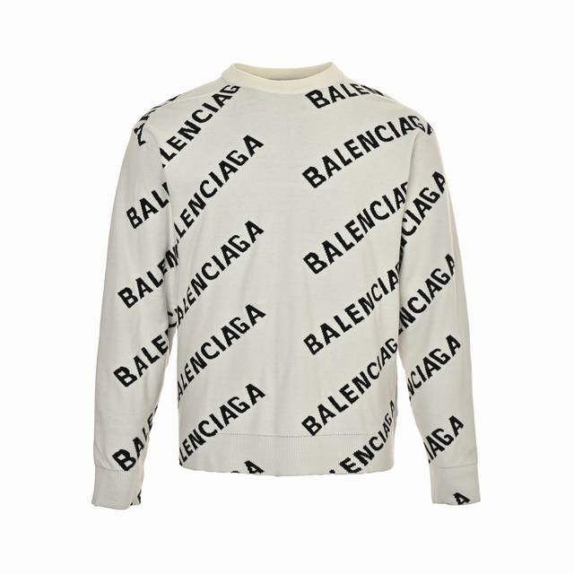 Balenciaga 巴黎世家 24Fw 提花字母弹幕毛衣 百分百纯棉柔软棉纱，整件logo提花工艺，采用16针制作毛衣更加精细，Os版型，三标齐全，男女同款。