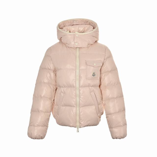 Moncler 蒙口 女款andro可拆连帽短款亮面羽绒服 超级减龄版型和冰淇淋奶油配色 短款版型下摆松紧设计 防风效果的同时比起a字斗篷版更大方端庄 胸口口袋