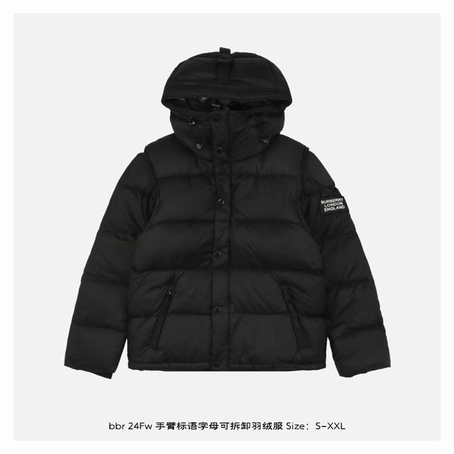 Burberry 博柏利 24Fw 手臂标语字母可拆卸羽绒服 满满的高级观感，简单而不简约，无论是面料材质上还是整体轮廓，都兼备时尚造型感和良好的御寒功效，并带