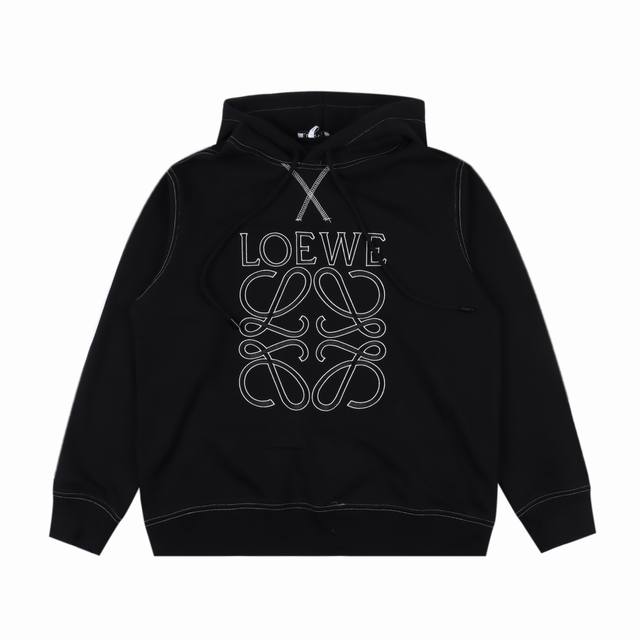 罗意威loewe 经典款立体刺绣明线车缝连帽卫衣 Size：S-Xl