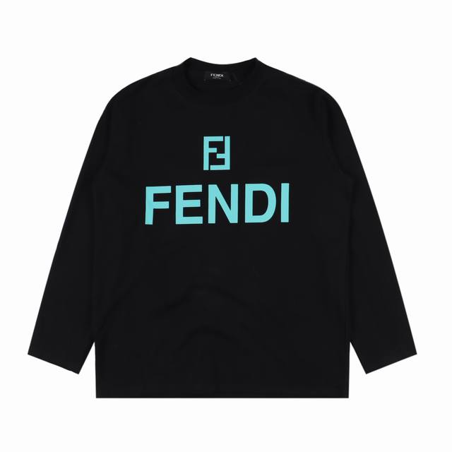 Fendi 芬迪 24Fw 后背小熊印花logo长袖t恤 面料采用高克重300G重精梳棉，定制1:1螺纹，面料舒适亲肤无异感， 定染面料，纺织密度高，垂感佳，不