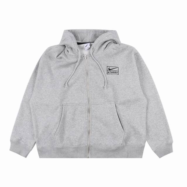 Nike X Stussy 耐克斯图西联名 拉链抽绳连帽卫衣外套 官网新款 独家供应 原版购入 高端复刻 区别市面通货 定制原版一致高克重抓绒面料 保暖舒适 O