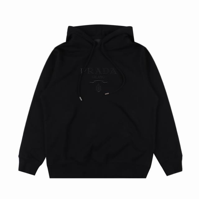 Prada 普拉达 经典款立体刺绣连帽卫衣 Size ：S-Xl