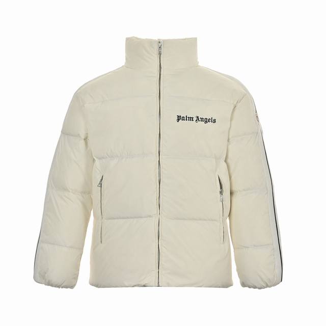 Moncler & Palm Angels 联名款手臂织带羽绒服 Moncler X Palm Angels 蒙口 联名 手臂彩条 刺绣logo ，独家供应三色