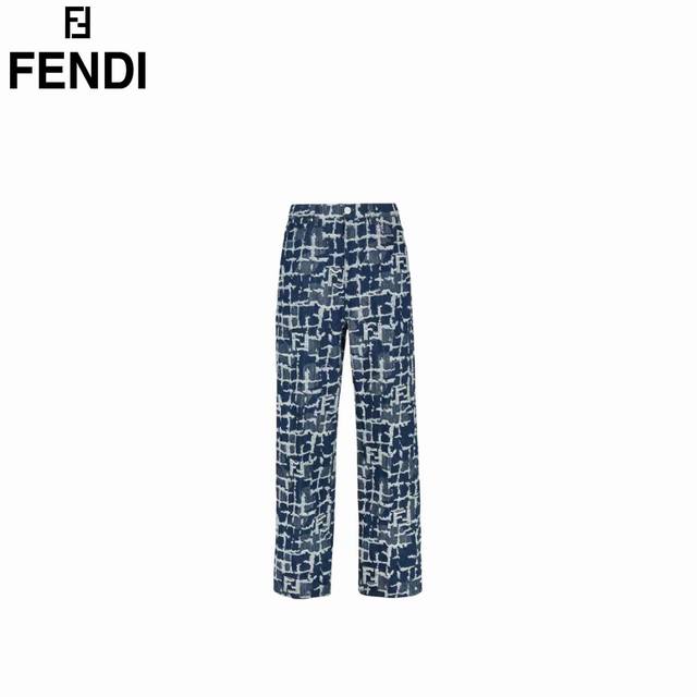 Fendi 芬迪 24Fw 流苏提花阔腿牛仔裤 2024年汪源同款 明星同款 面料经过严格筛选 采用赛络纺面料 经过缩水，洗水加软 固色不掉色 面料柔软 舒适中