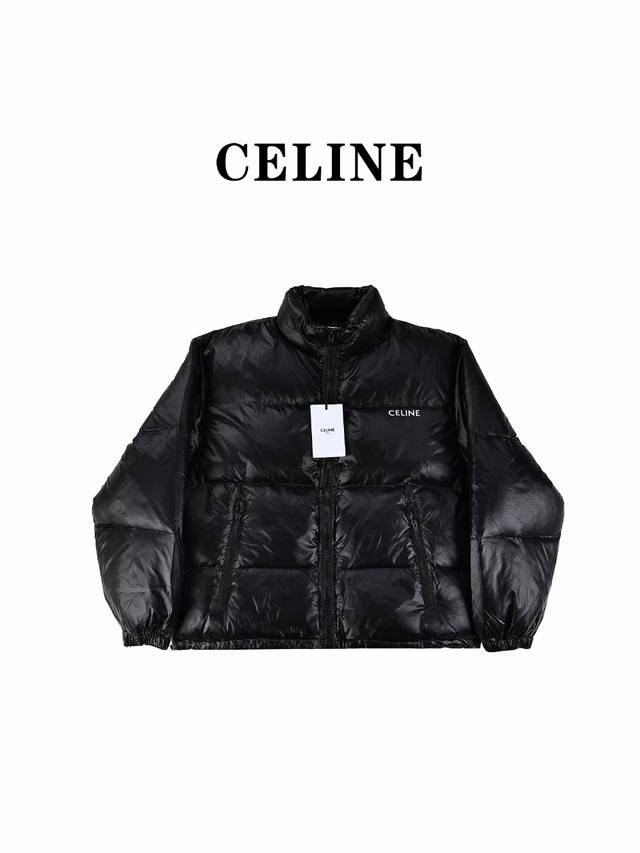 Celine赛琳ce 23Fw 胸口小字母logo 印花短款羽绒服外套 明星同款：黑色巧克力哑光高奢百搭王来了 这个冬天最最最值得入手的一款 抗寒：零下20-3