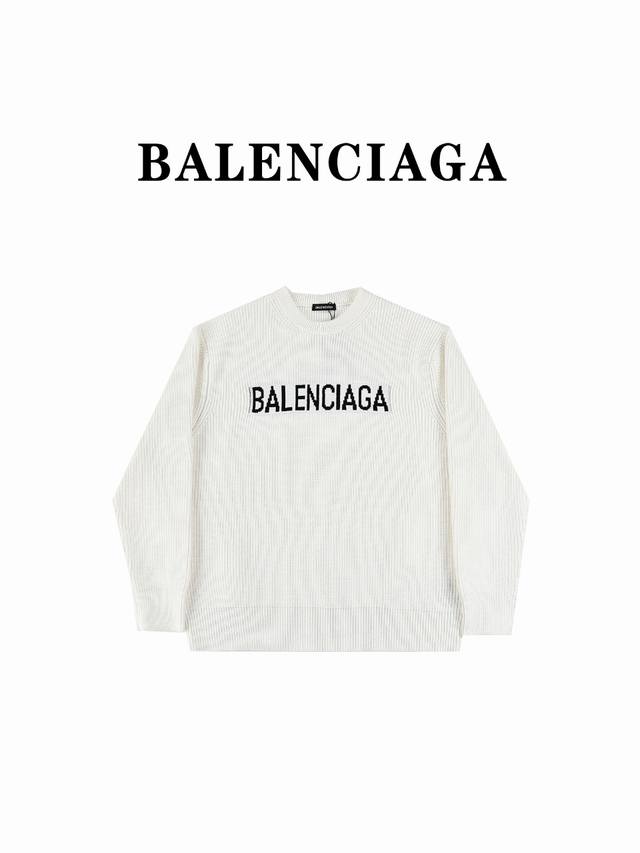 Balenciaga 巴黎世家23Ss秋冬新款胸前logo圆领毛衣 专柜同步上新 订制水洗标 可参照正品 380克大毛圈面料 全套辅料齐全 纹理清晰可见，定制面