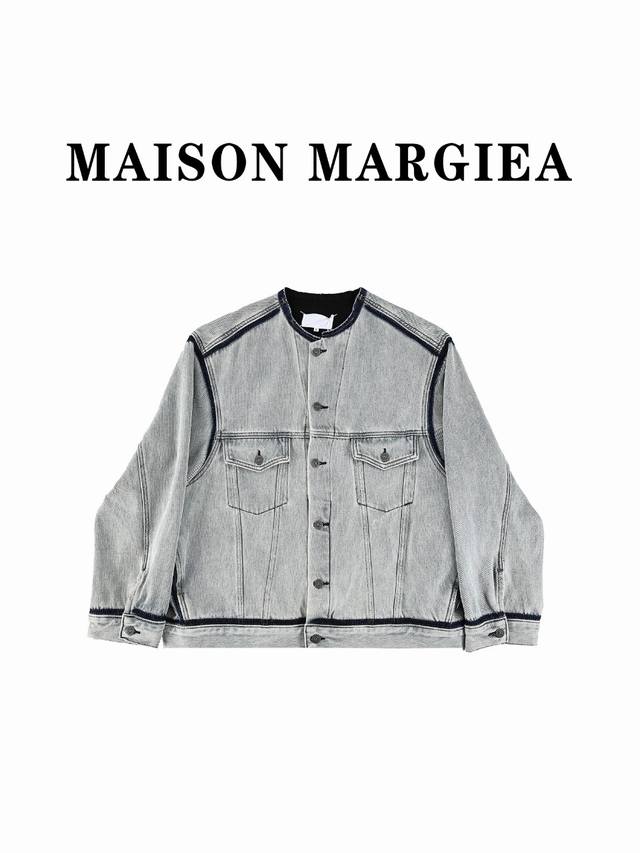 Maison Margiela马吉拉无领牛仔外套 面料采用14盎司的进口牛仔布，马吉拉牛仔的基础用料。简约而又赋予设计感，舒适宽松的无领廓形版型 遮肉显瘦又显比