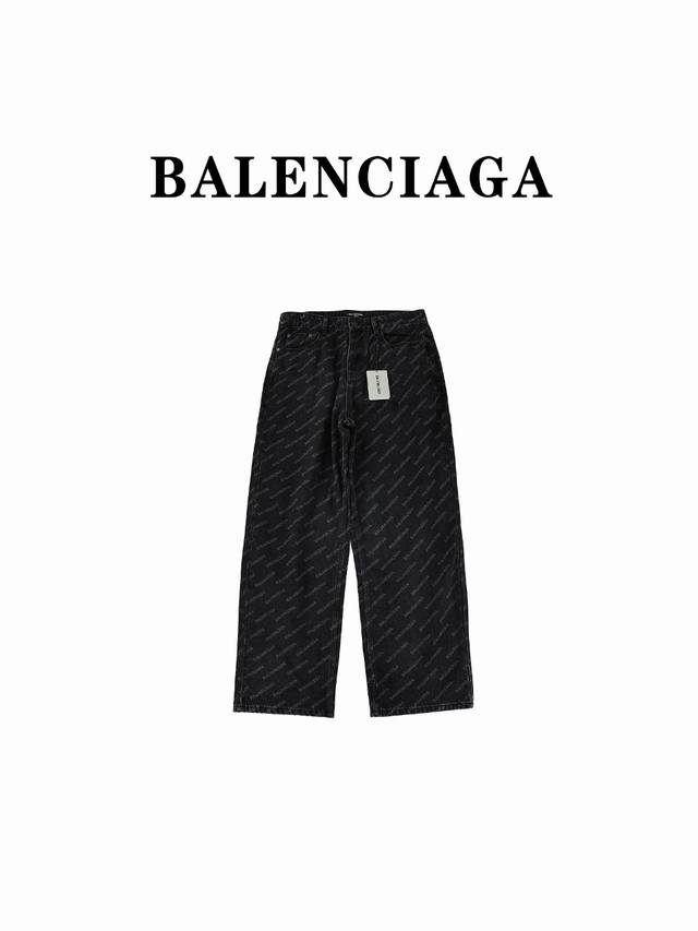 Balenciaga巴黎世家blcg 24Ss 字母满印牛仔长裤 Size:Xs-L