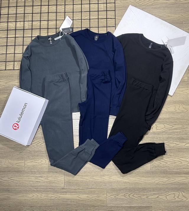 Lululemon丨senseknit 男士新款专业德绒保暖内衣套装 礼盒装 露露lululemon新款专业运动保暖内衣套装， 体感发热，内里蓄热，高弹力，全管