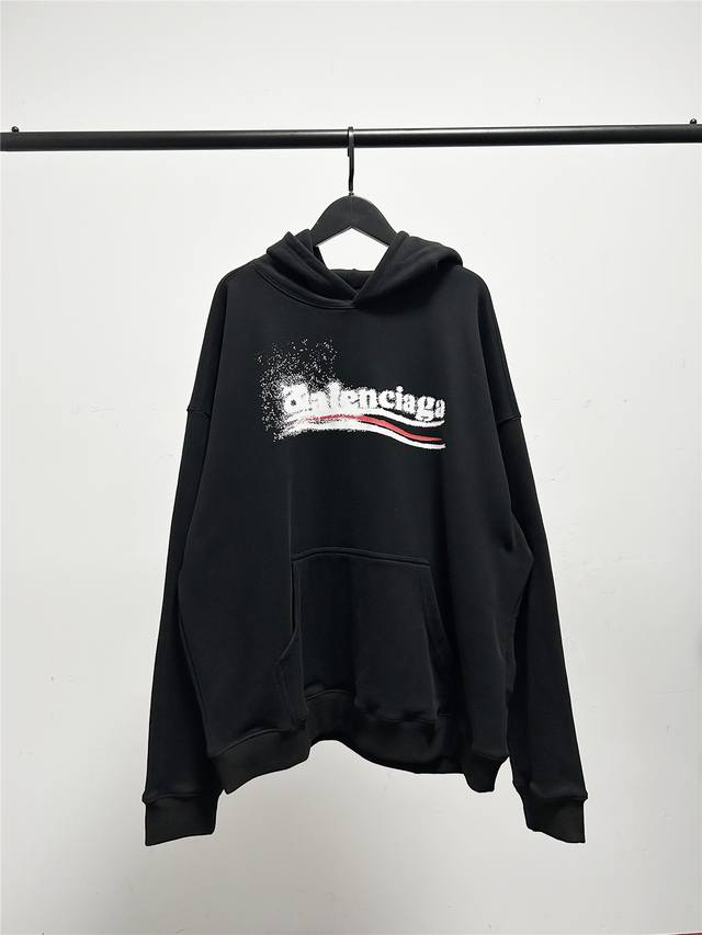 Balenciaga 巴黎世家新款涂鸦可乐模糊字母印花logo连帽卫衣！男女同款！ 面料: 重磅470克定制高密度大毛圈水洗棉，随意对比 一比一定制新款巴黎世家