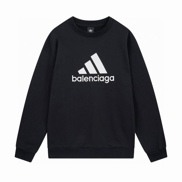 Balenciaga 巴黎世家联名adidas阿迪达斯刺绣logo圆领卫衣 本市场no.1的质量 真正天花板品质 全部原版开发注意细节图 避免被盗图商家混发 正