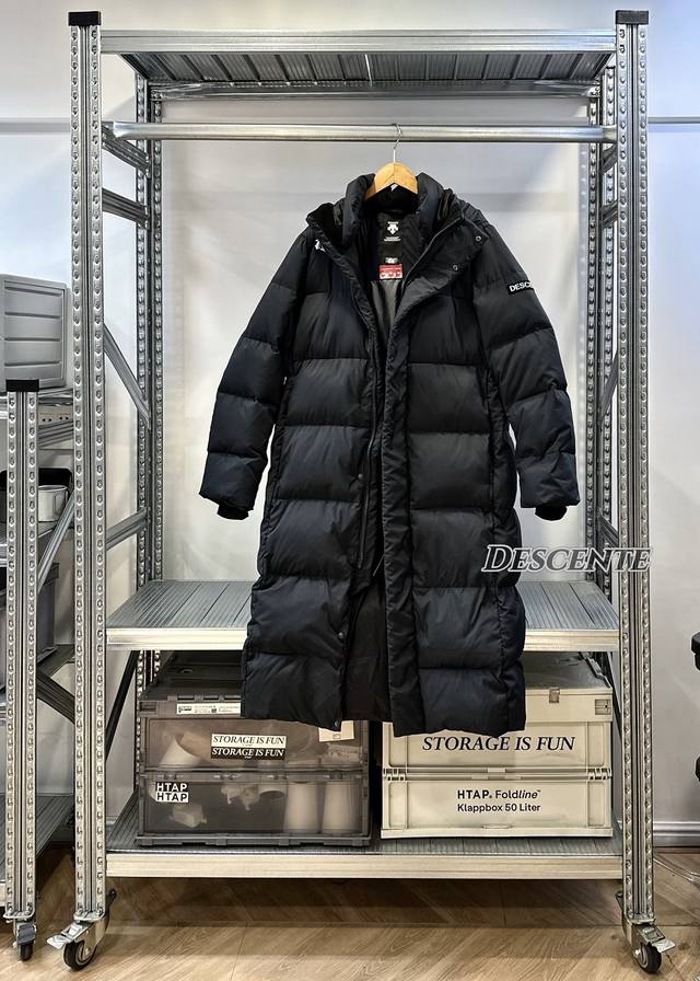 行走的大棉被 Descente 迪桑特 Ski Style系列heat Navi科技石墨烯保暖层长款羽绒服 颜色：黑色 尺码：S-M-L-Xl 代购订单 原版定