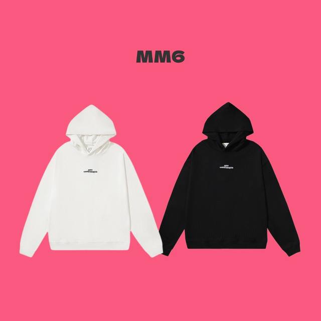 Maison Margiela Mm6 马吉拉反转小字母 Logo 刺绣情侣连帽卫衣-顶级原单版本 Color：黑色 白色 Size：S M L Xl Numb