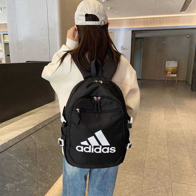 Adidas阿迪达斯 街头潮流休闲双肩包男女时尚百搭大容量运动背包电脑包校园高中大学生书包 尺寸:42×31×16