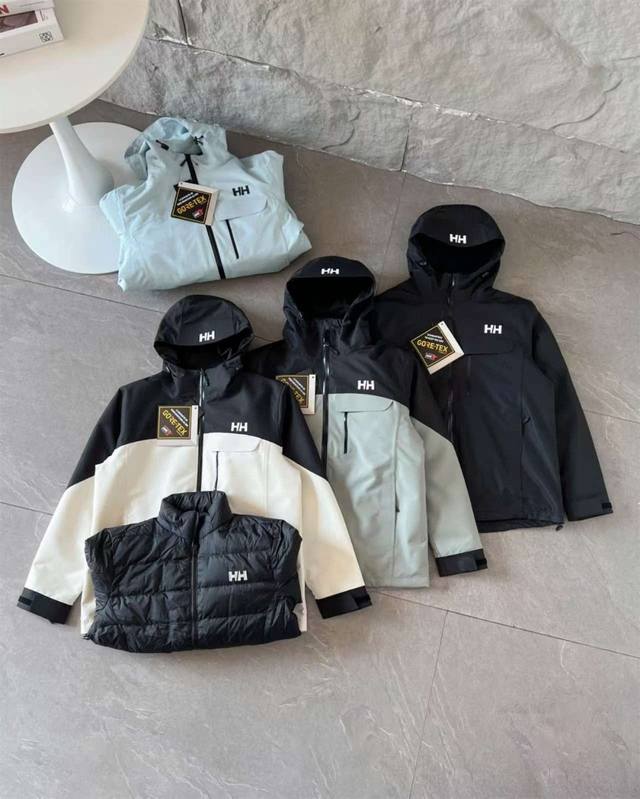 拿货 Helly Hansen Hh冬款男女同款防寒户外登山防钻绒保暖羽绒服三合一两件套冲锋衣！可拆卸！一衣两穿！设计亮点highlights Hh