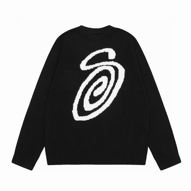 顶级版本 Stussy 斯图西 Stussy蚊香s字母毛衣 双面提花针织衫 面料定织定染采用30%羊毛+70%抗起球精纶毛料 采用进口七针自动电脑纱织机进行定织