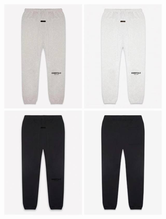 上新 “完美复刻 黑体植绒字母束脚裤 Fear Of God Essentials Sweatpants Fog 立体双排植绒字母logo束脚卫裤” 内衬加绒