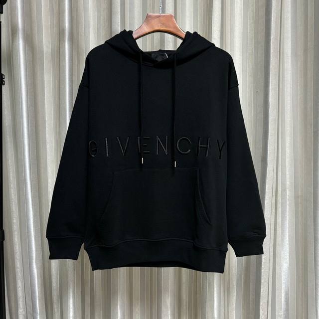 上新 顶级版本 Givenchy 纪梵希，24Fw秋冬新品 Gvc前后logo刺绣连帽卫衣外套男女同款 采用410G原版厚重面料 定制1:1辅料 特殊螺纹，炒鸡