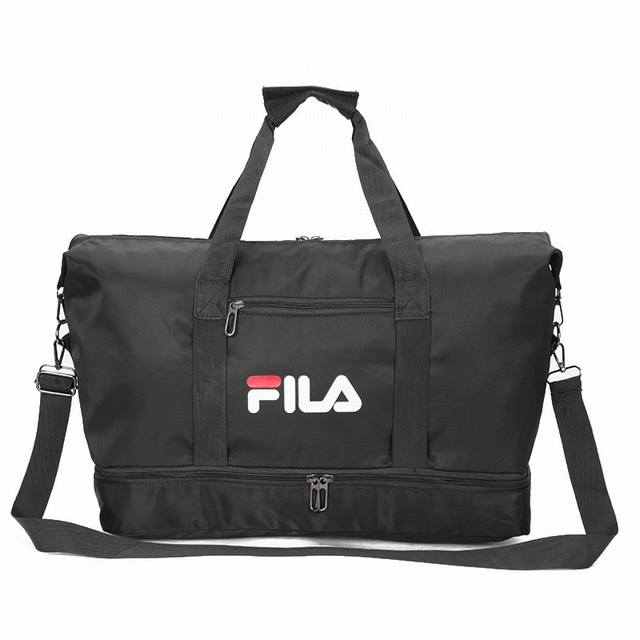 Fila 斐乐 大容量牛津布防水情侣运动旅行斜挎手提多功能包 采用优质材质，简约旅行健身包， 采用优质斜纹牛津布面料，防泼水， 牢固性强，承重力大，耐磨耐脏。