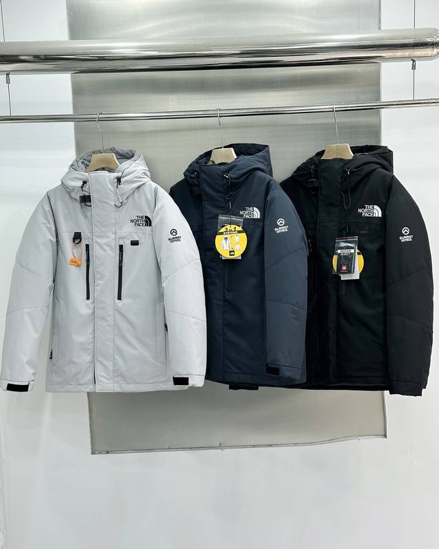 终极防寒the North Face 北面喜马拉雅三合一最强防寒保暖连帽脱壳羽绒服外套 市场最强版本区分通货 怕冷的宝子们一定要冲啊！ 男女户外登山训练服北面情