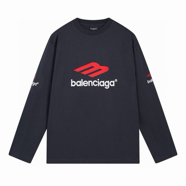 Balenciaga 巴黎世家2024 Ss 经典大logo刺绣圆领长袖t恤 本市场no.1的质量 真正天花板品质 全部原版开发注意细节图 避免被盗图商家混发