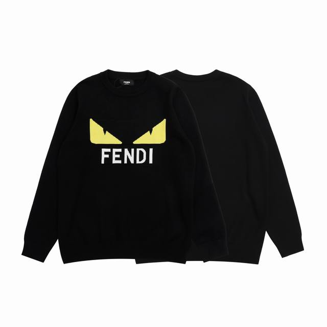 顶级复刻版本 Fendi 芬迪新款恶魔眼睛logo休闲圆领毛衣 辅料: 原版吊牌辅料 全套新款辅料 男女同款均可驾驭 秋冬新款情侣款毛衣 最新品牌元素螺纹针织原