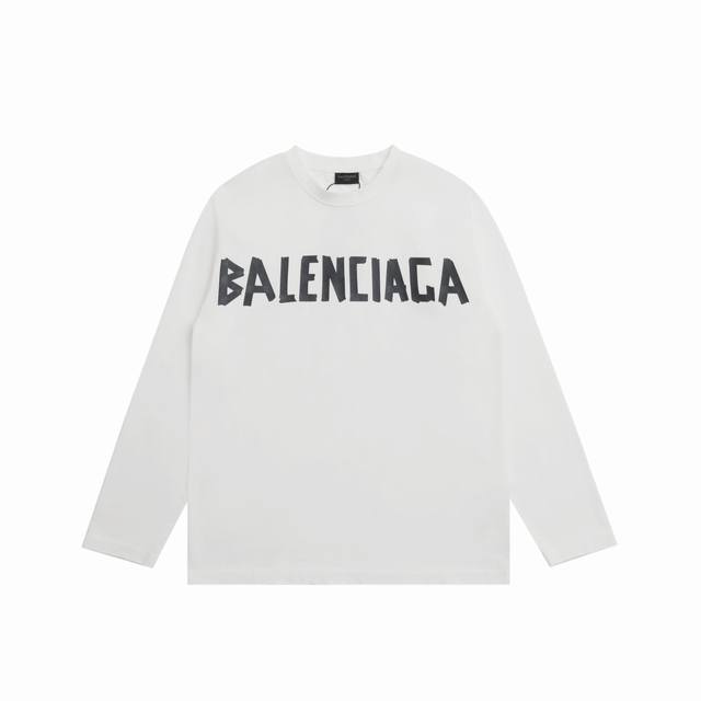 顶级复刻版本 Balenciaga 巴黎世家胶带拉浆卫衣长袖t恤 面料: 日本精细棉料，质感细腻润滑 辅料: 原版吊牌辅料 全套新款巴黎世家辅料 男女同款均可驾