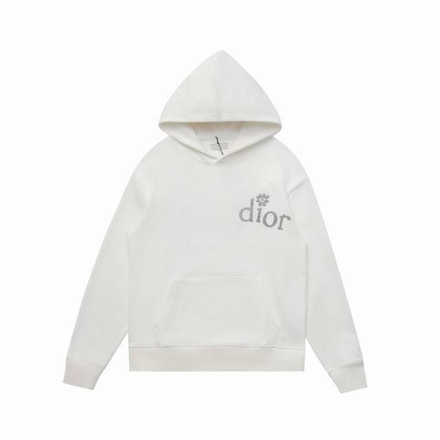 顶级复刻版本 Dior 迪奥经典款花朵立体刺绣休闲连帽卫衣帽衫 款号：68015 面料: 定制450克博麟毛圈双股面料 全套原版dior辅料 男女同款均可驾驭