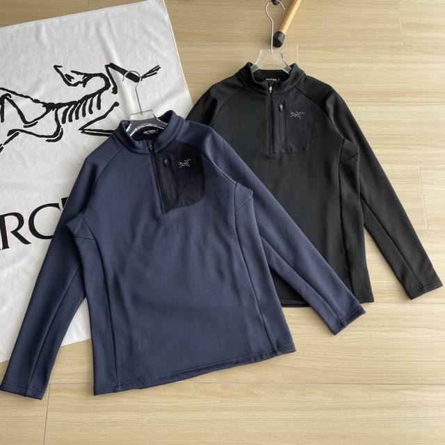 加绒内搭arc'Teryx 始祖鸟 Rho Heavyweight Zip Neck 系列专柜同款男子复和内层抓绒半拉链套头卫衣. Ykk拉链 口袋压胶材质抓绒