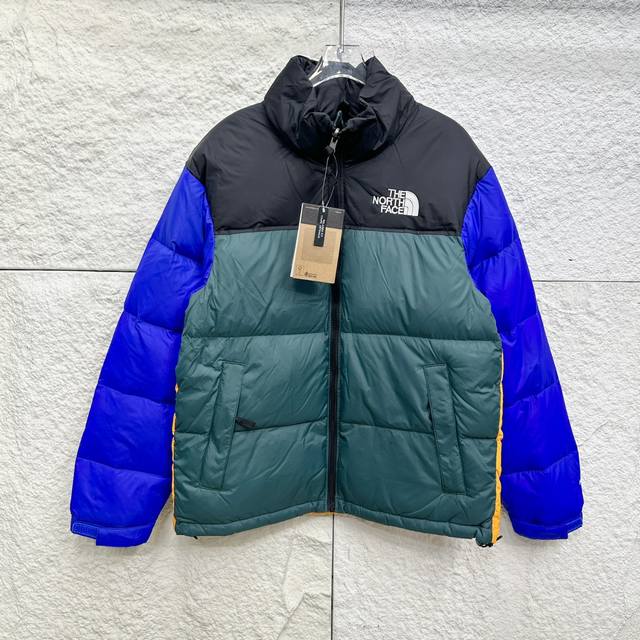 北面the North Face M'S 1996 Eco Nuptse Jacket 撞色logo刺绣拉链羽绒服 男女同款 情侣款 所有细节全部对版，面料五金