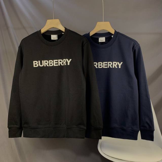 高品质 加绒款 货号2803 Burberry 博柏利 巴宝莉胸前时尚印花男款冬季加绒圆领卫衣 480克拉架平纹全棉复合水貂绒 版型巨正 专柜打版！里面绒贴身穿